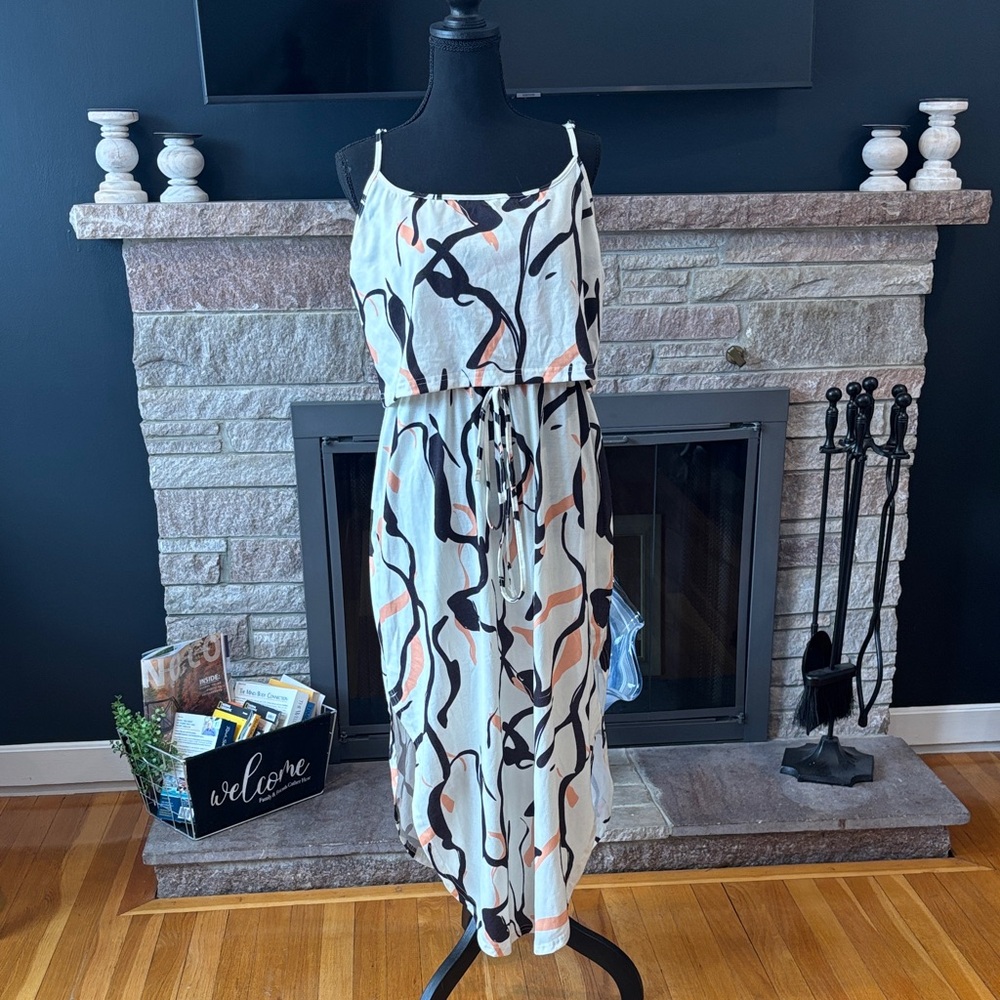 Abstract Print Spaghetti Strap Dress